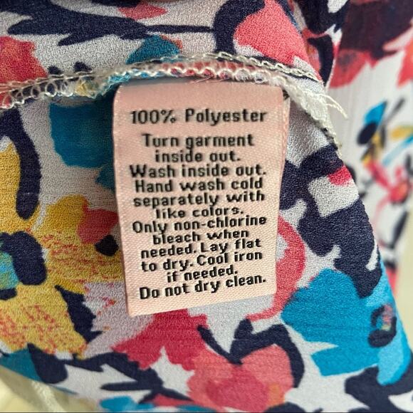 Juicy Couture Floral Print Flounce Short Sleeve Blouse Women's Size XXL - Picture 10 of 11